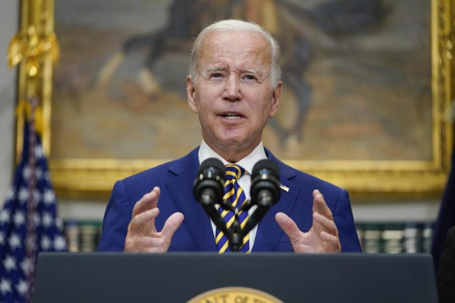 President Joe Biden speaks about student loan debt forgiveness in the Roosevelt Room of the White House, Wednesday, Aug. 24, 2022, in Washington.