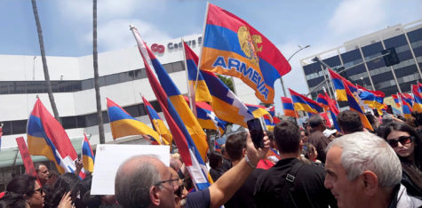 Armenians on a March to commemorate  The Armenian Genocide remembrance day.