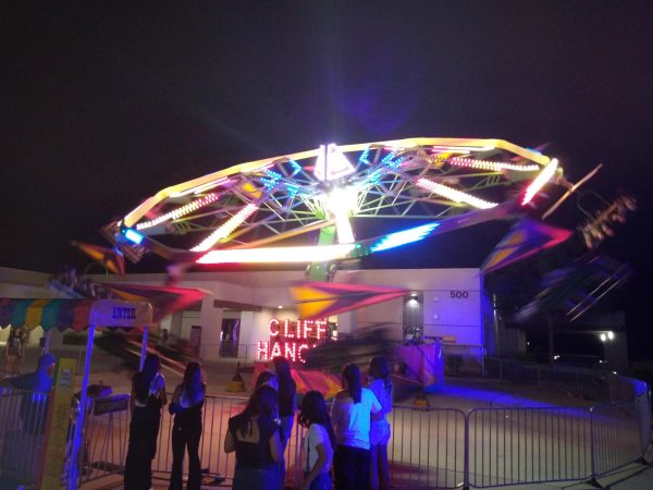 The Cliff Hanger, one of the rides at the Homecoming Carnival, is one of the most popular among students attending, September 9th 2023 at Golden Valley High School.