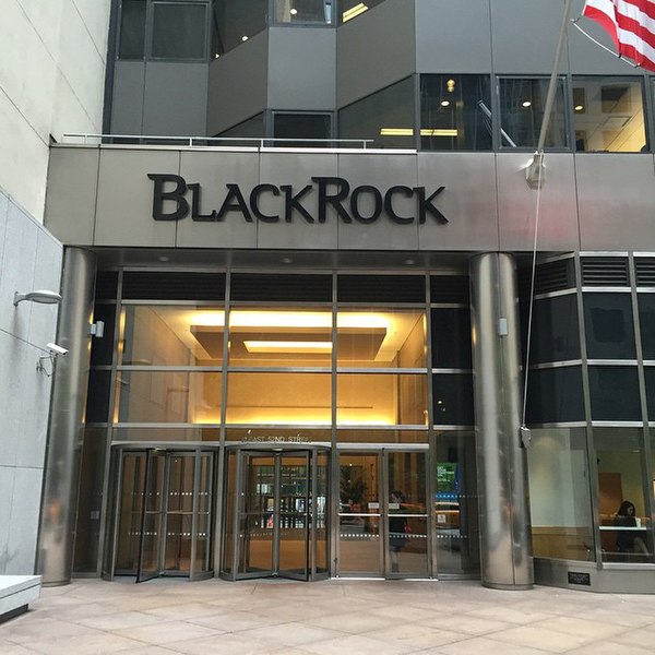 The BlackRock sign outside their main office building in New York
(Via: Wikimedia) https://creativecommons.org/licenses/by/2.0/deed.en