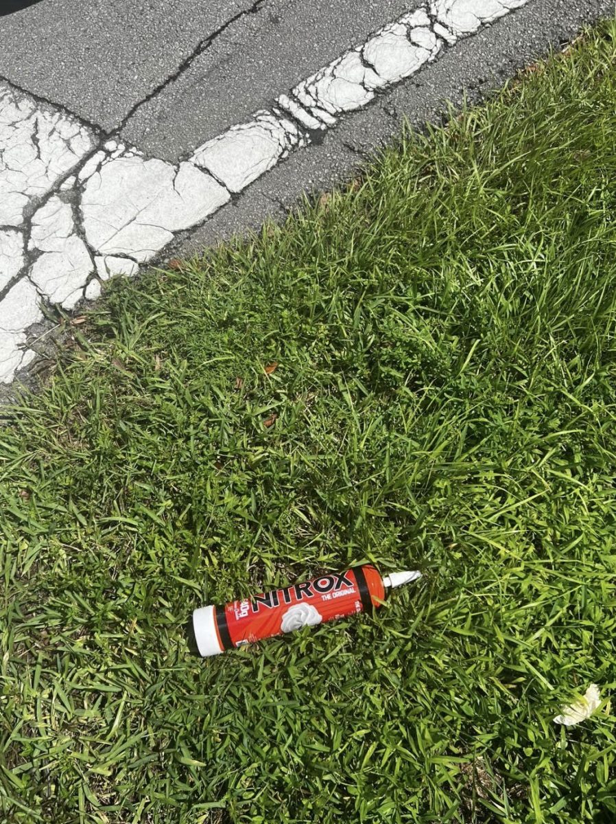 N2O tank token by student Celenny outside of James Monroe High School in North Hills, California